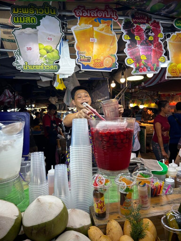 Thai Guy Making smoothies