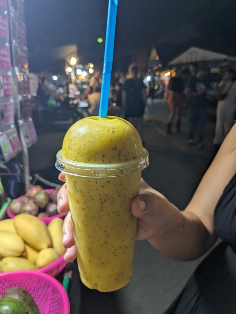 Mango and passion fruit smoothie